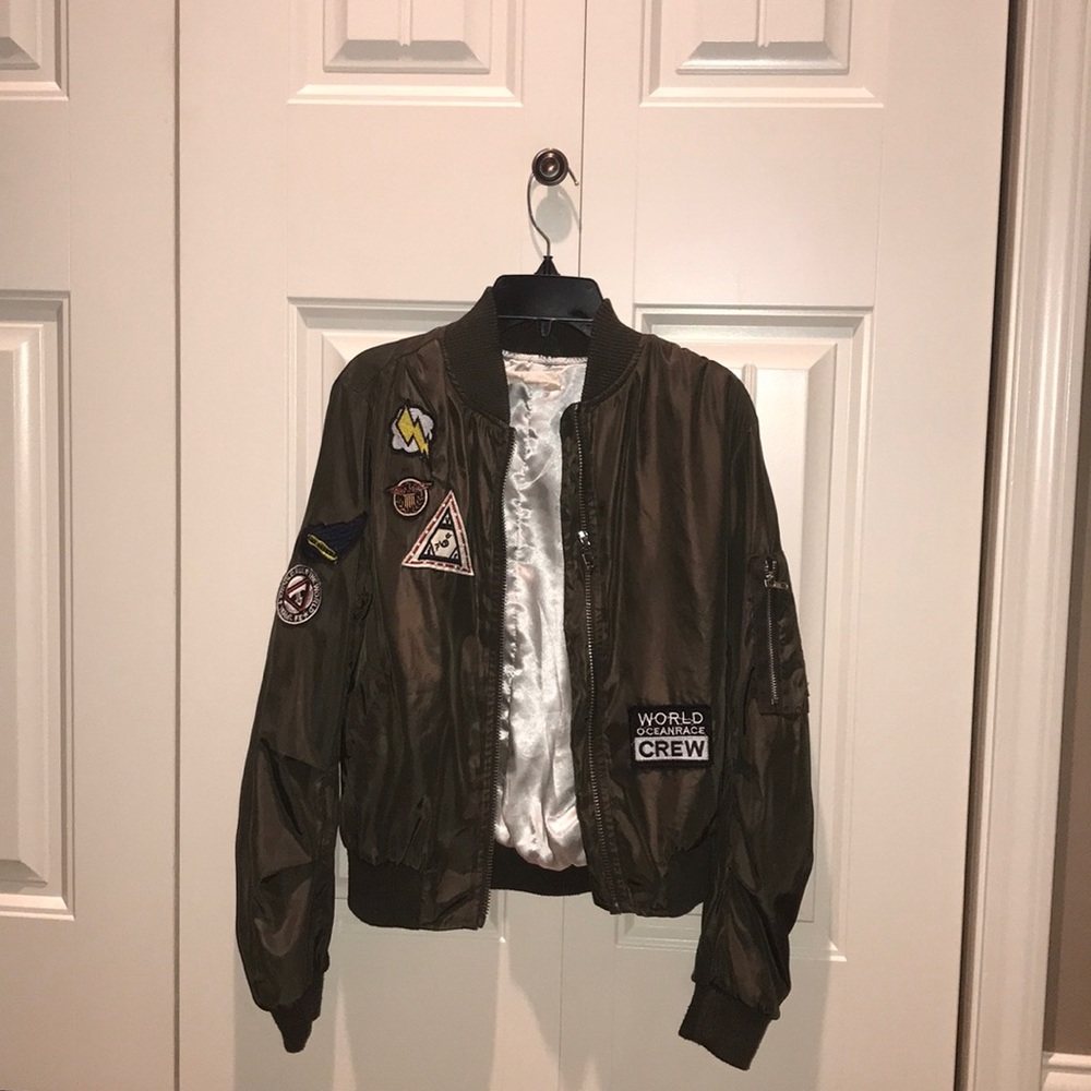 A’gaci Green Bomber Jacket with Patches